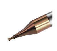 1pc HRC60 Micro Fresa 0.2mm 0.3mm 0.4mm 0.5mm 0.6mm 0.7mm 0.8mm 0.9mm 2 Flauti Carburo Piazza Piatta CNC Frese Router(0.5mm Flat HRC60)