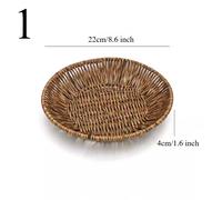 1pc Imitazione Rattan Fatto a Mano Tessuto Snack Cesto Frutta Asta Desktop