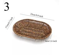 1pc Imitazione Rattan Fatto a Mano Tessuto Snack Cesto Frutta Asta Desktop