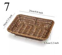 1pc Imitazione Rattan Fatto a Mano Tessuto Snack Cesto Frutta Asta Desktop