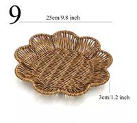 1pc Imitazione Rattan Fatto a Mano Tessuto Snack Cesto Frutta Asta Desktop