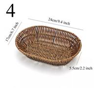 1pc Imitazione Rattan Fatto a Mano Tessuto Snack Cesto Frutta Asta Desktop