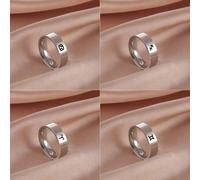 1pc In Acciaio Inossidabile Stile Semplice Vergine E Cancro Costellazione Zodiacale Design Coppia Anello, Taglia Da Donna, Regalo Per Gli Amanti Ariete,Toro,Gemelli,Cancro,Leone,Vergine,Bilancia,Scorp