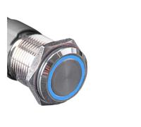 1pc Industrial Switches, 12/16/19/22mm, Metal Waterproof Self Locking, LED Light Car Engine Power Switch Blue Red Green(Red,12MM_-_3-6V)/879(Green,19MM-3-6V(5V))