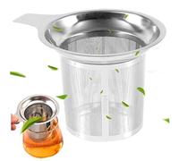1pc Infusore per tè a foglie sfuse in rete di acciaio inossidabile con manici a prova di calore, filtro sospeso per teiere, tazze, tazze, orecchio singolo - Filtri per