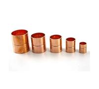 1PC Inner Diameter 15x1mm Pure Copper End Feed Equal Straight Coupling Welding Pipe Connector
