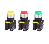 1PC Interruttore a pulsante a testa alta 22mm Auto-reset Autobloccante Interruttore a pulsante di alimentazione impermeabile Verde Giallo Rosso Blu Bianco 1NO 1NC 2NO(50R,2NO2NC_SELF-RESET)