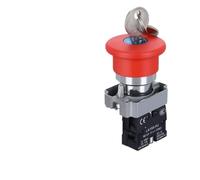 1pc Interruttore di pulsante di accensione di arresto di emergenza 220V - 10A Interruttore di blocco a chiave for quadro elettrico, 22MM(XB2-BS142)