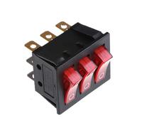 1Pc KCD3 9Pin Interruttore a bilanciere for auto e barca leggera KCD3 Interruttore triplo for luce Pulsante On-Off Rosso 16A/30A 250V AC