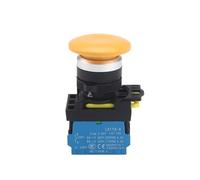 1PC LA115-A5 22mm Testa a Fungo Interruttore a Pulsante 1NO Interruttore a Pulsante in Plastica Momentaneo/A Scatto con Luce LED(LED Light,1NO_MOMENTARY_24V 4A)