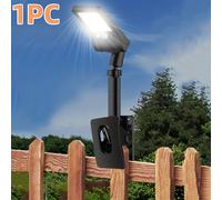 1pc Lampada Solare a Clip da Parete, Luce Solare con LED, Luce a Clip per Recinzione, Adatta per Balconi, Grondaie, Piscine, Alberi, Muri Esterni, Ecc., per Decorare il Esterno