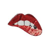 1pc Large Red Lips Patches Iron On Patches Or Sew on for Clothing Glitter Sequin Embroidered Red Sequins Lip Patch DIY Motif Embroidered Applique Craft