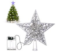 1pc LED Creative Xmas Tree Topper Star Light Ornamenti dell'albero di Natale