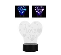 1pc LED Desktop Heart 3D Light Party Atmosfera Light Colorful Tumping 3D Lamp