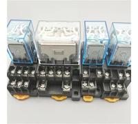 1Pc LY4NJ HH64P AC 110V 220V DC 12V DC 24V 14PIN 10A Contatto in argento Bobina del relè di potenza 4PDT con base presa(AC220V)