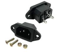 1PC LZ-14-1 10A 250V 3 Pin Telaio Montato A Pannello IEC320 C14 Spina di Ingresso Connettore AC Presa di Alimentazione Elettrica con 2 Set di Viti