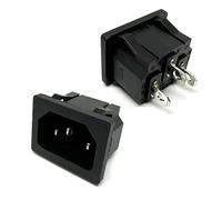 1PC LZ-14-2 3 Pins Inlet Module Connector 10A 250V Terminals AC Electrical Power Socket IEC320 C14