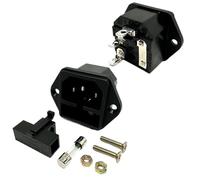 1PC LZ-14-F1-3P 3 pin montato a pannello connettore IEC320 C14 250V AC modulo di ingresso elettrico presa di corrente con fusibile 10A 5x20mm