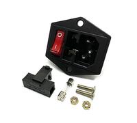 1PC LZ-14-F12 AC Integrato 3 in 1 Rosso 250V Interruttore a bilanciere LED Fusibile 10A Presa di alimentazione a pin