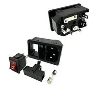 1PC LZ-14-F3 IEC320 C14 10A 5X20mm Fusibile Rosso 250V LED Interruttore a bilanciere Modulo di ingresso elettrico CA Presa di alimentazione