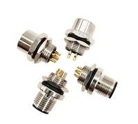 1PC M12 Connettori for sensori impermeabili con montaggio a flangia, accoppiamento filettato a vite, presa for sensore maschio e femmina tipo A da 3, 4, 5, 8 pin(M12 Male 5pin)