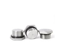 1PC M16x1.5 Metric Male Thread 304 Stainless Steel Sealing Ring Hex Head End Cap Screw Pipe Fitting