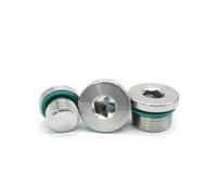 1PC M8x1.25 Metric Male Hex Socket Head ED End Cap FKM Sealing Ring Flange
