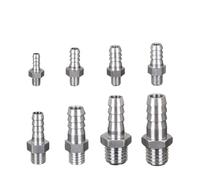 1pc M8x1 Metric Male To 8mm Hose Barb Nipple 304 Stainless Steel Pipe Fitting Air Water Gas