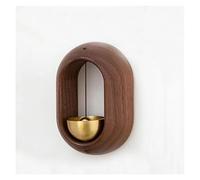 1pc Magnetic Brass Doorbell Reminder Wooden Wind Chimes Self-adhesive Shopkeepers Bell for Door Home Decorations(Walnut)