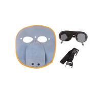 1Pc Maschera for Saldatura in Pelle Bovina Occhiali Saldatore Protezione for il Viso Testa Indossata Arco di Argon Anti Bruciore for(Black)