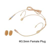 1pc Microfono + 2pcs Cover Orecchio Gancio DH-F06 Beige Cardioide Headset Cuffia