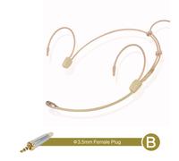 1pc Microfono + 2pcs Cover Orecchio Gancio DH-F06 Beige Cardioide Headset Cuffie