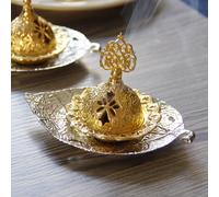 1pc Middle East Arab Style Incenso Burner Art Incenso per casa (Golden)
