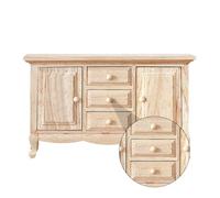 1Pc Mini modello di casa mobili in legno Mini credenza modello di armadio da