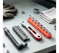 1Pc Mini Ratchet Tool Set,Piccolo Socket Wrench Set,Manutenzione Hand Tool | Lncluding - Adattatore angolato a forma di L, cricchetto reversibile, porta punte, supporto per prese, tascabile