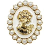 1pc Moda Metallo Bellezza Testa Spilla Perle placcate Argento Che circondano i perni del Colletto per Le Donne ciondoli per Borsa in Costume Dexterous And Professional