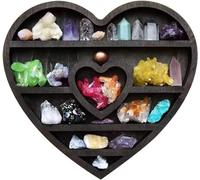 1pc Moon Cat Scaffale di Legno di Cristallo Fairy Stars Forma di Cuore Floating Shelves Ornamenti Display Shelf Home Living Room Decoration, 6