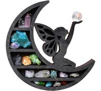1pc Moon Cat Scaffale di Legno di Cristallo Fairy Stars Forma di Cuore Floating Shelves Ornamenti Display Shelf Home Living Room Decoration, 5