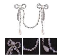 1pc Nappa Donna Spilla Catena Lega Brillante Corpetto Perla Decorazione