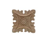 1Pc Naturale Floreale Legno Intagliato Figurine In Legno Artigianato Angolo Appliques Cornice Porta Parete Scultura in Legno Decorativo 5cmx5cm