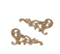 1Pc Naturale Floreale Legno Intagliato Figurine In Legno Artigianato Angolo Appliques Cornice Porta Parete Scultura in Legno Decorativo 16cmx8cm