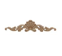 1Pc Naturale Floreale Legno Intagliato Figurine In Legno Artigianato Angolo Appliques Cornice Porta Parete Scultura in Legno Decorativo 20cmx5.5cm