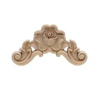 1Pc Naturale Floreale Legno Intagliato Figurine In Legno Artigianato Angolo Appliques Cornice Porta Parete Scultura in Legno Decorativo 10cmx10cm3