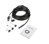 1pc nero 5 metri micro boroscopio USB e endoscopio OTG di tipo C con telecamera a serpente per ispezione impermeabile 2 Megapixel e 6 LED regolabili per ispezione di auto a tubo