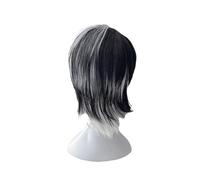 1pc Nero Bianco Yin-Yang Testa Calva Capelli Corti Lisci Frangia Mossa Parrucca Sintetica Copricapo Completo for Uomini E Donne