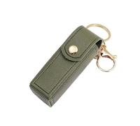 1PC Nuovo Mini Portatile Key Bag Rossetto Rossetto Cosmetici Sacchetto di Immagazzinaggio di Cuoio Lip Balm Bag Portachiavi Holder Copertura Protettiva, Verde