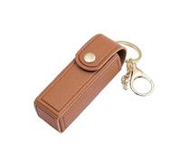 1PC Nuovo Mini Portatile Key Bag Rossetto Rossetto Cosmetici Sacchetto di Immagazzinaggio di Cuoio Lip Balm Bag Portachiavi Holder Copertura Protettiva, Caff