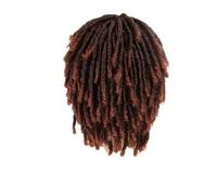 1pc Ombre Auburn Parrucche maschili Marrone Sintetico Rasta Capelli Dreadlock Parrucca di Media Lunghezza Intrecciato for Gli Uomini Ragazzi Falsi Dreadlocks faux Loc