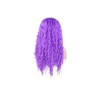 1pc Ombre Parrucche Rosse for Le Donne Capelli Sintetici Parrucca Riccia Lunga Con Radici Drak Sfumatura di Colore Onda Acqua Acconciatura Drag Queen(PURPLE)