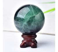 1PC Ornamenti di sfere di fluorite verde naturale Sfera di cristallo lucidato Statua Decorazione for ufficio a casa Regalo souvenir (Color : Light Green, Size : 250-300g)